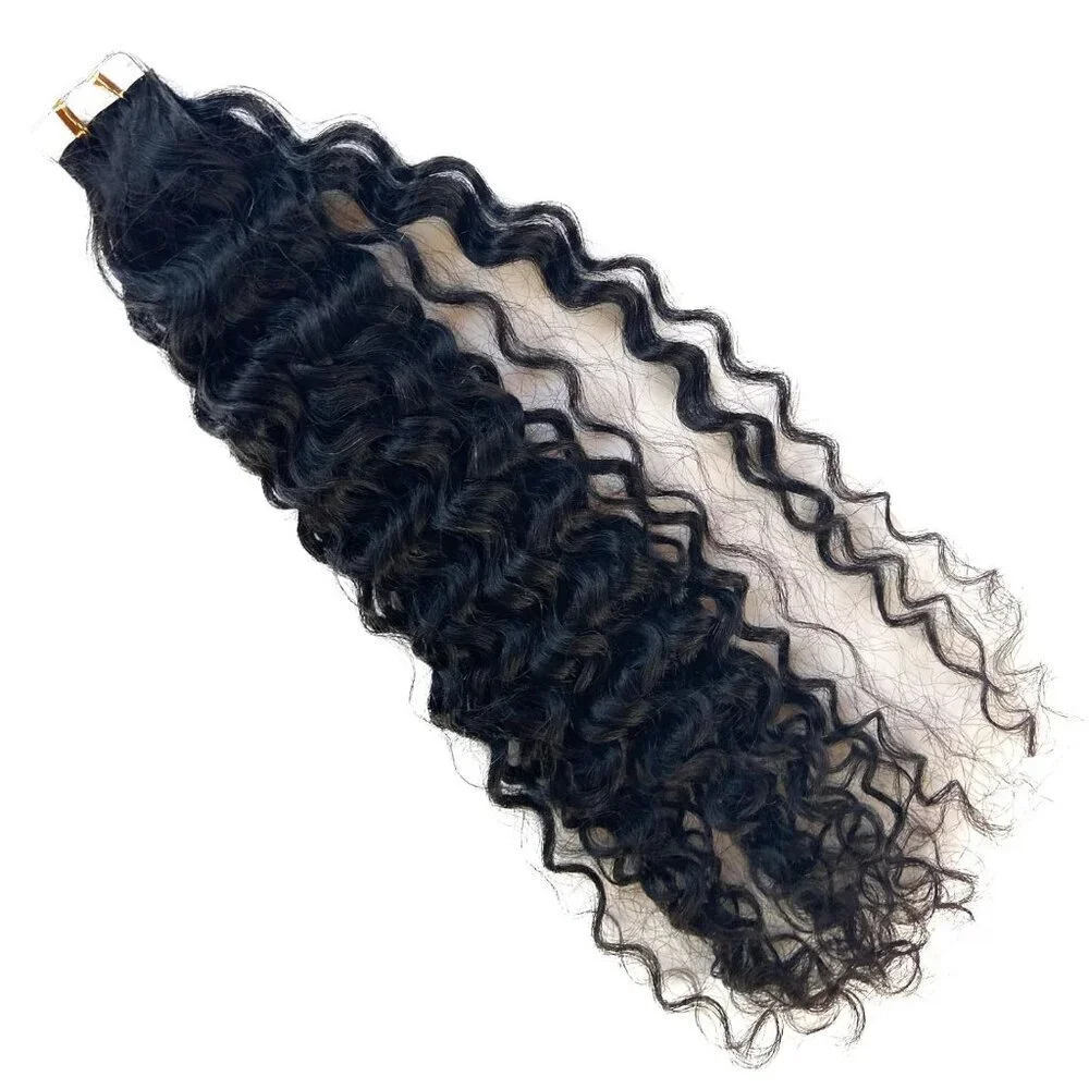 Water Wave Tape in Hair Extensions Human Hair
